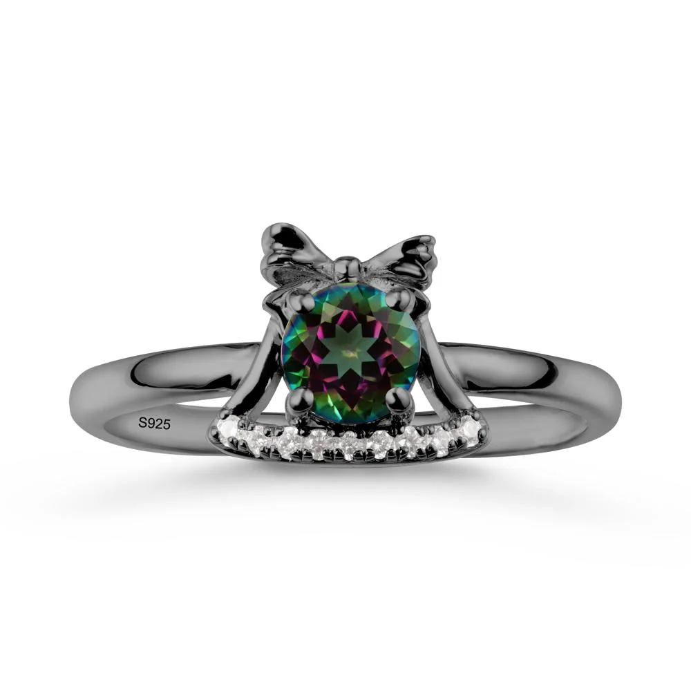 Bow Knot Round Mystic Topaz Ring - Image 8
