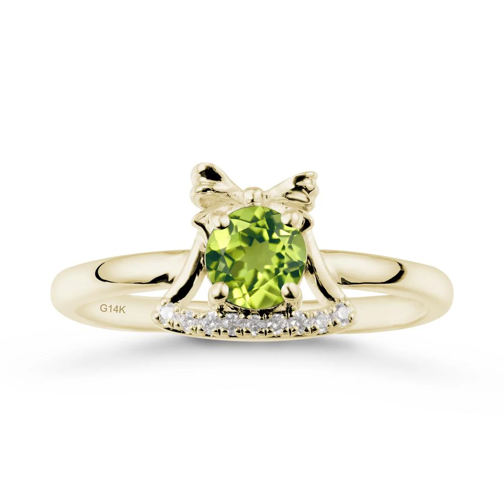 Bow Knot Round Peridot Ring