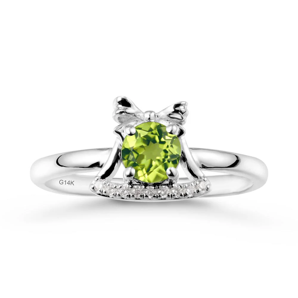 Bow Knot Round Peridot Ring - Image 3