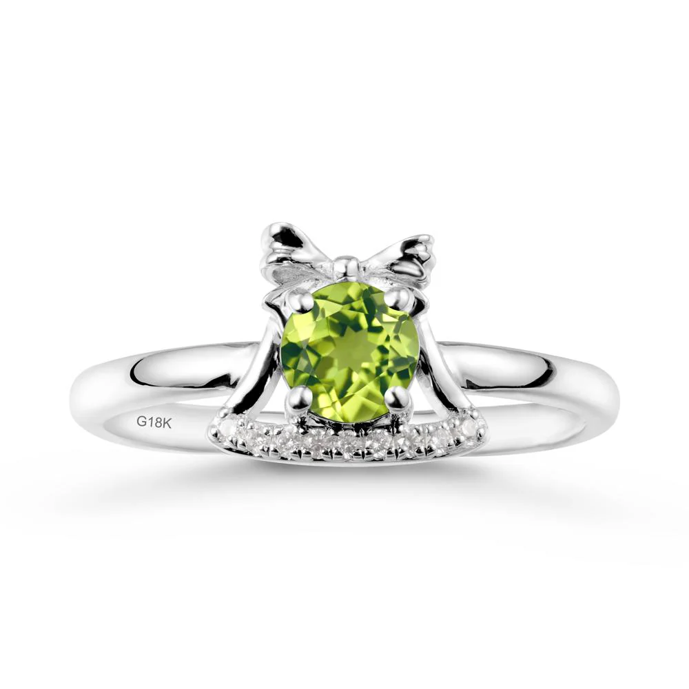 Bow Knot Round Peridot Ring - Image 5