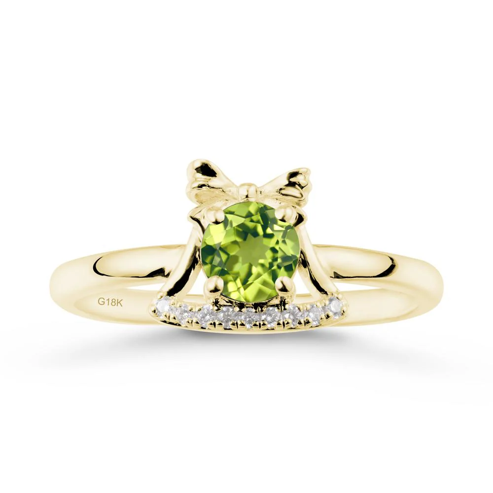 Bow Knot Round Peridot Ring - Image 6