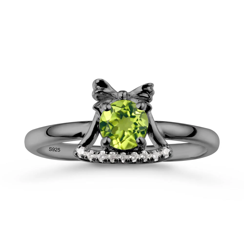 Bow Knot Round Peridot Ring - Image 7
