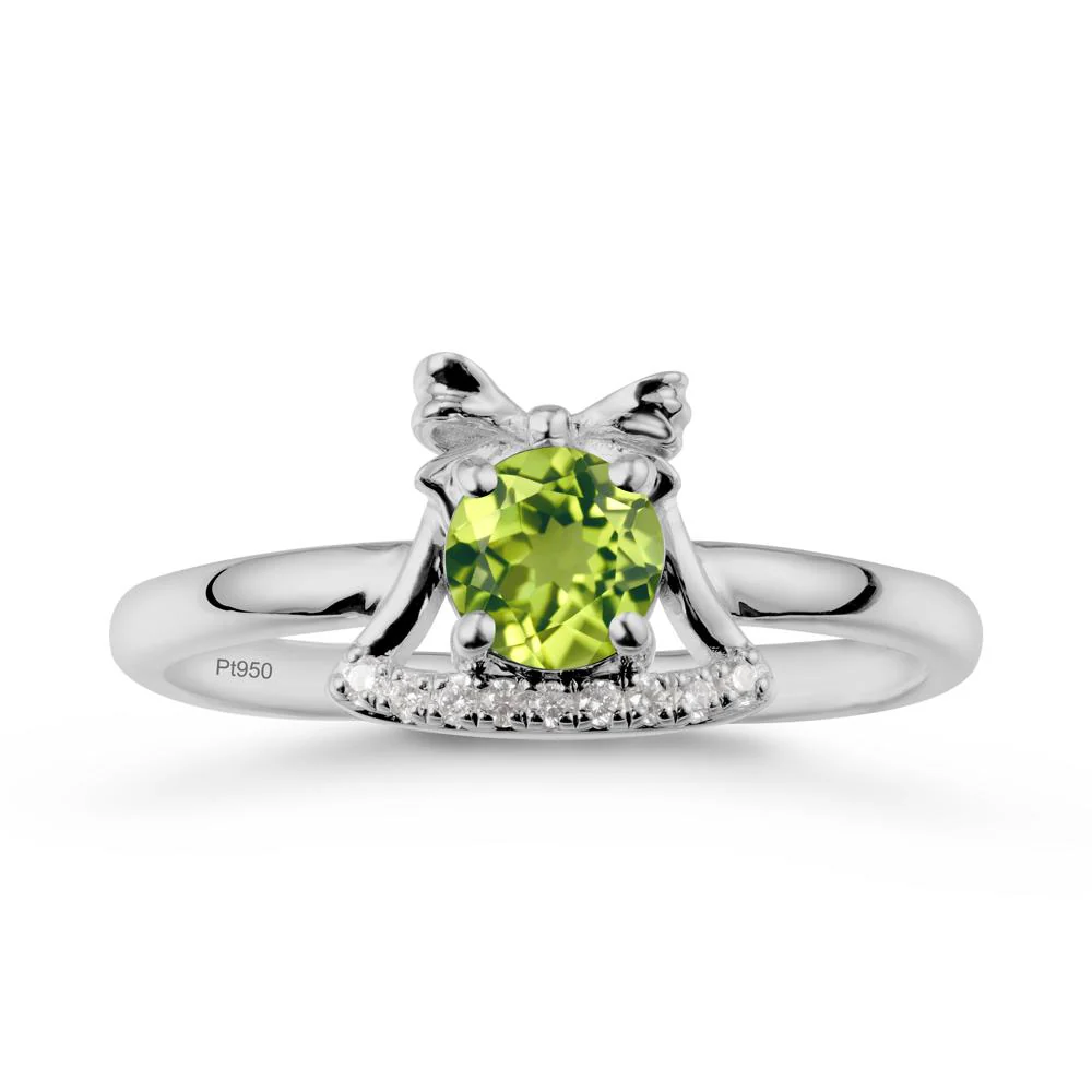 Bow Knot Round Peridot Ring - Image 8