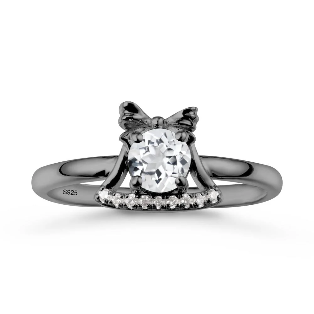 Bow Knot Round White Topaz Ring - Image 7