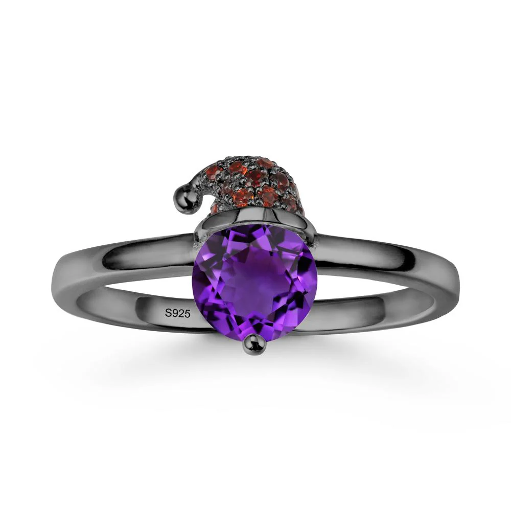 Christmas Santa Claus Hat Amethyst Ring