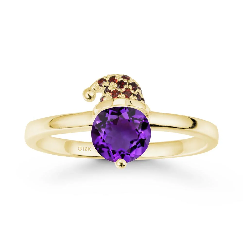 Christmas Santa Claus Hat Amethyst Ring - Image 7