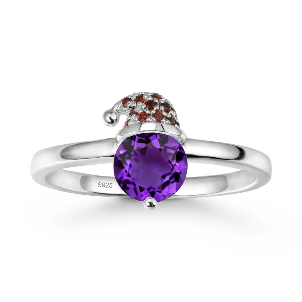 Christmas Santa Claus Hat Amethyst Ring - Image 9