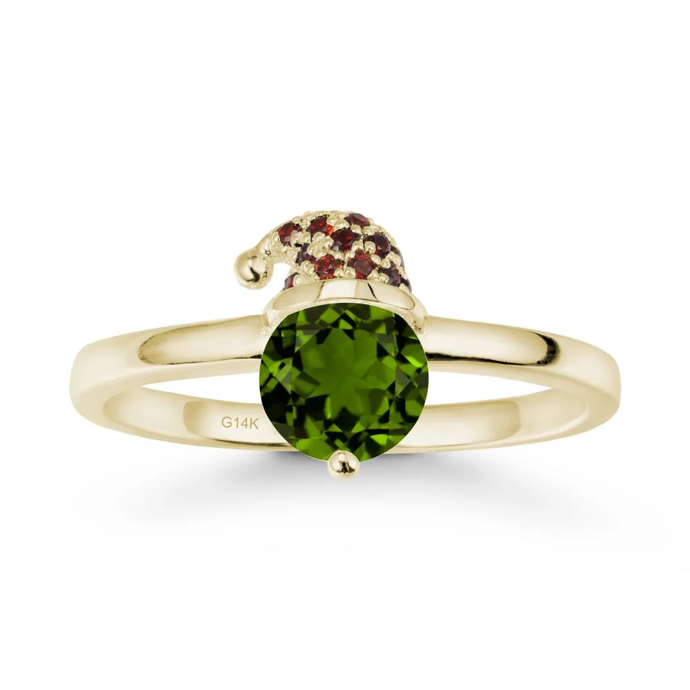 Christmas Santa Claus Hat Diopside Ring