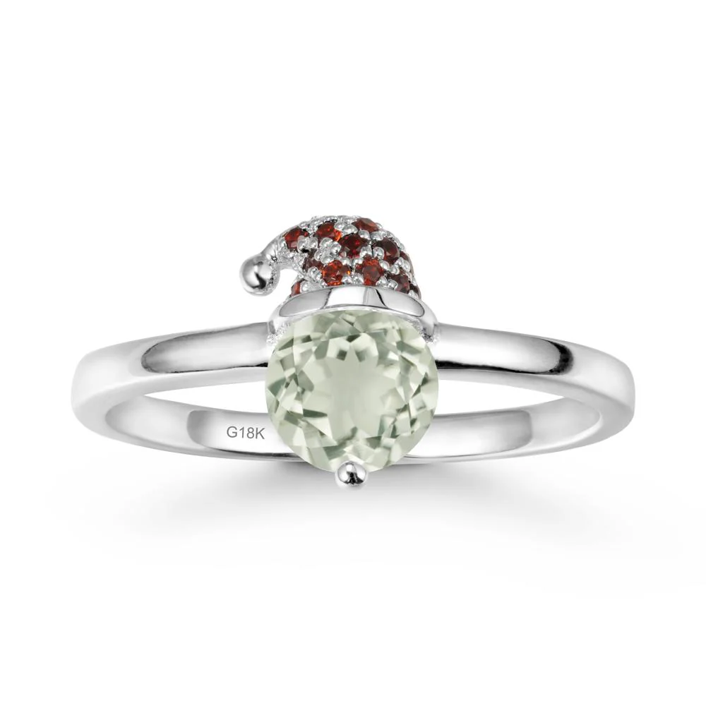 Christmas Santa Claus Hat Green Amethyst Ring - Image 5
