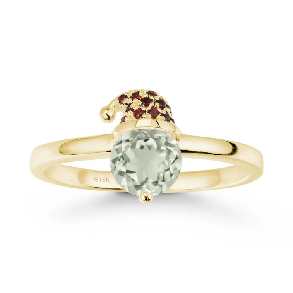 Christmas Santa Claus Hat Green Amethyst Ring - Image 6