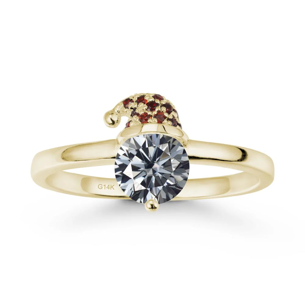 Christmas Santa Claus Hat Grey Moissanite Ring - Image 4
