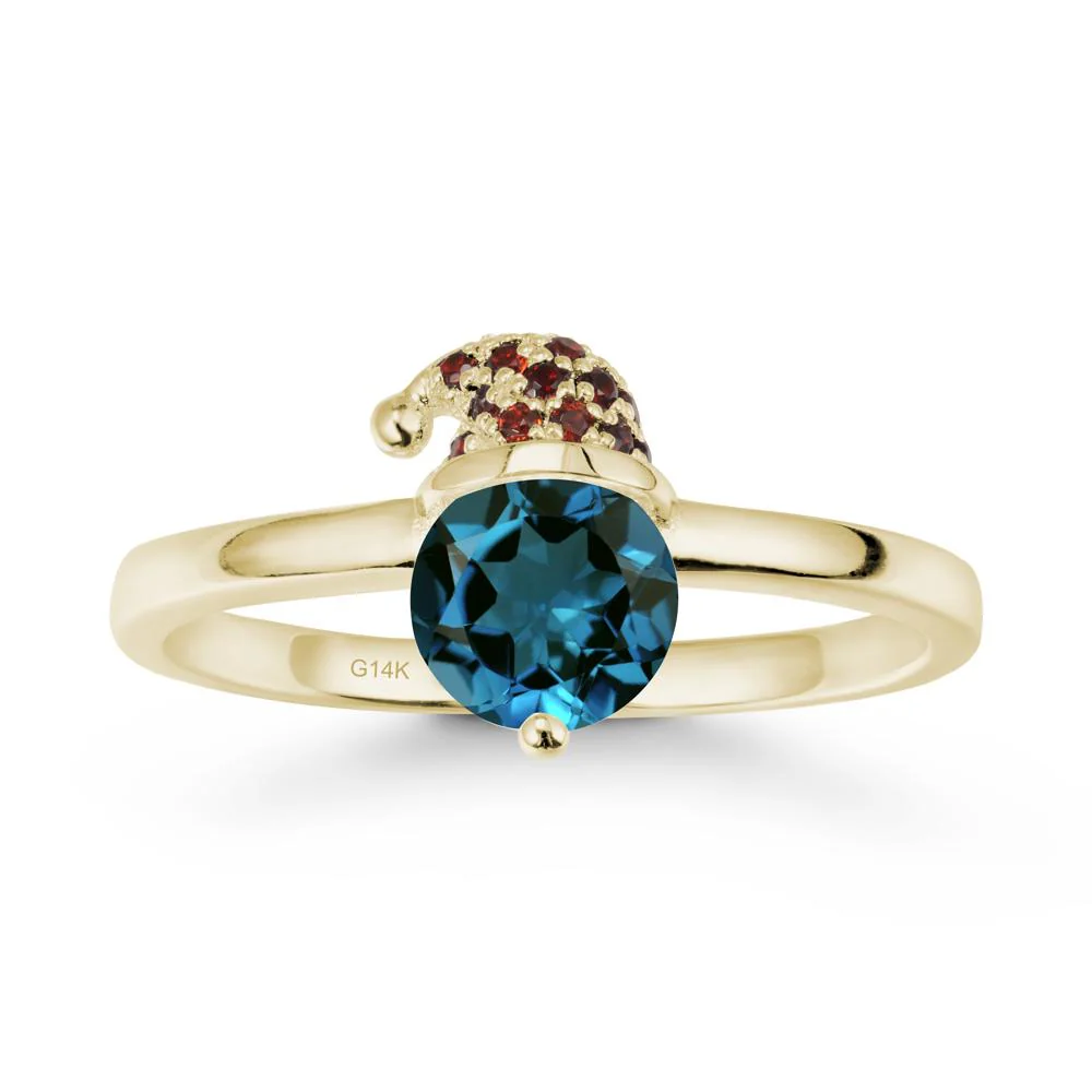 Christmas Santa Claus Hat London Blue Topaz Ring - Image 4