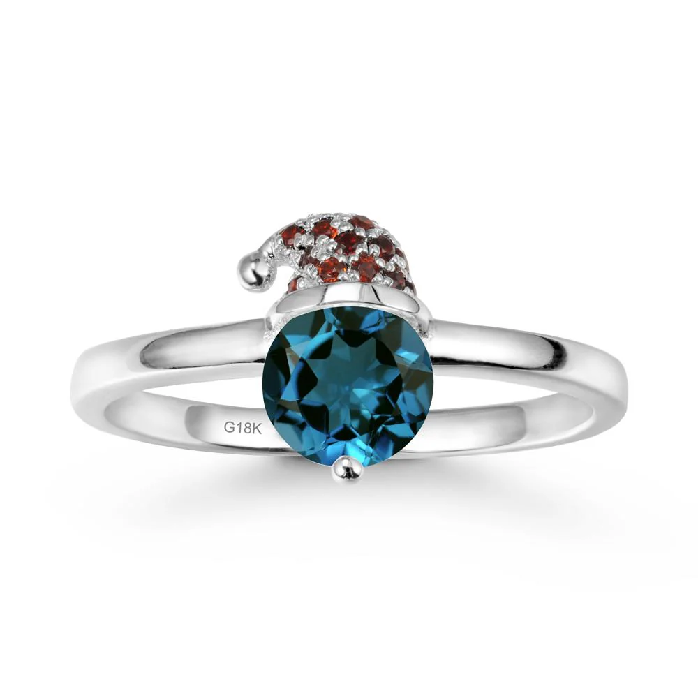 Christmas Santa Claus Hat London Blue Topaz Ring - Image 6