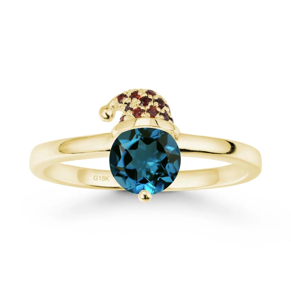 Christmas Santa Claus Hat London Blue Topaz Ring - Image 7