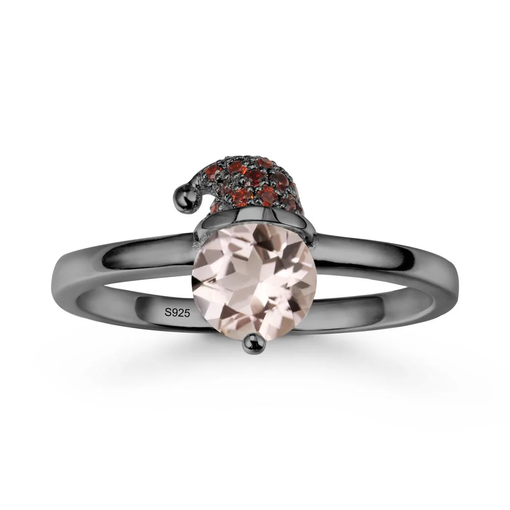 Christmas Santa Claus Hat Morganite Ring
