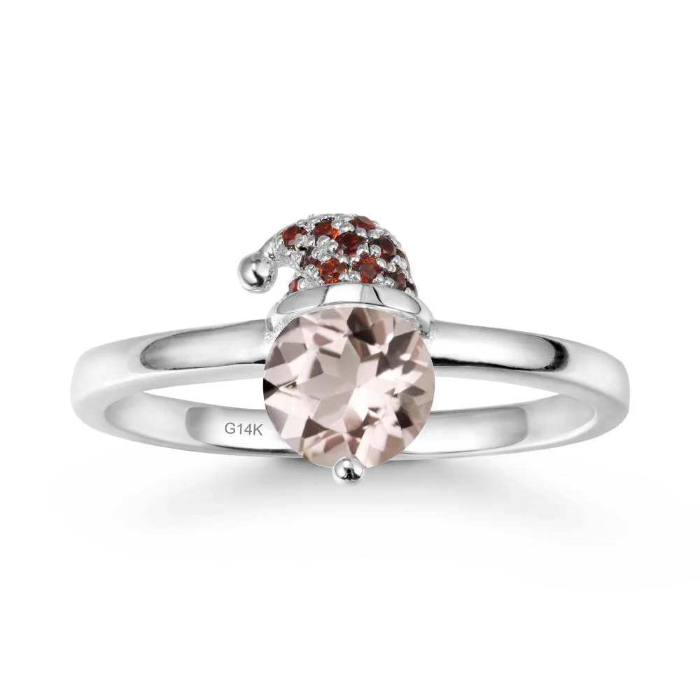 Christmas Santa Claus Hat Morganite Ring - Image 3
