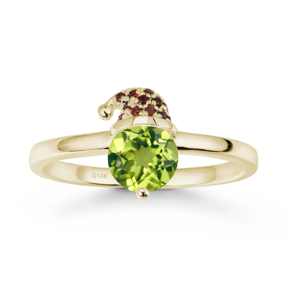Christmas Santa Claus Hat Peridot Ring