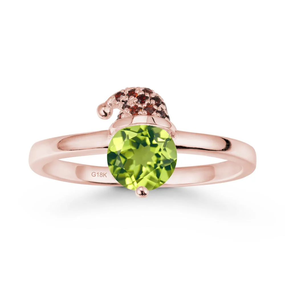 Christmas Santa Claus Hat Peridot Ring - Image 4