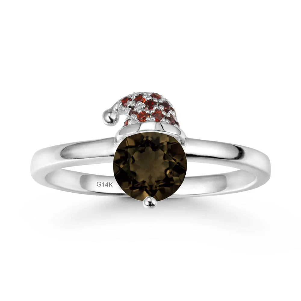 Christmas Santa Claus Hat Smoky Quartz Ring - Image 3