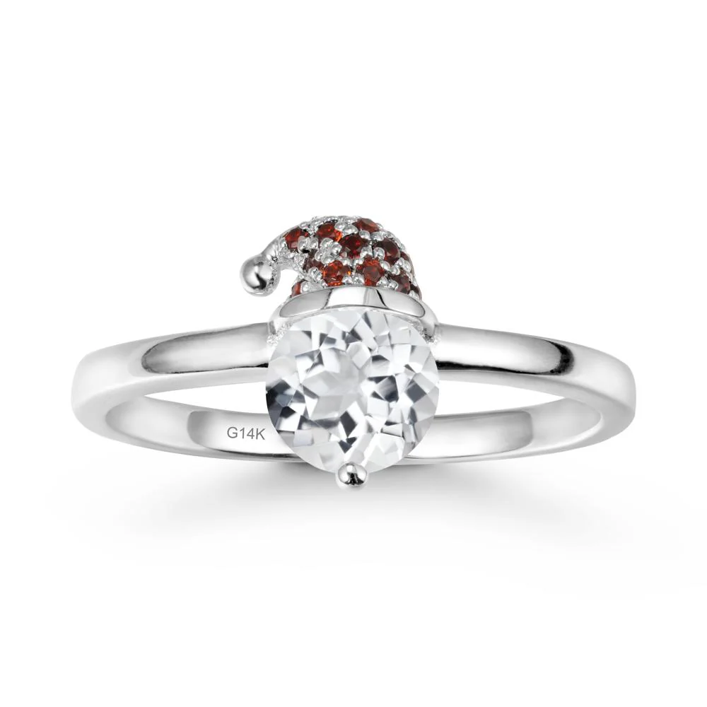 Christmas Santa Claus Hat White Topaz Ring - Image 3