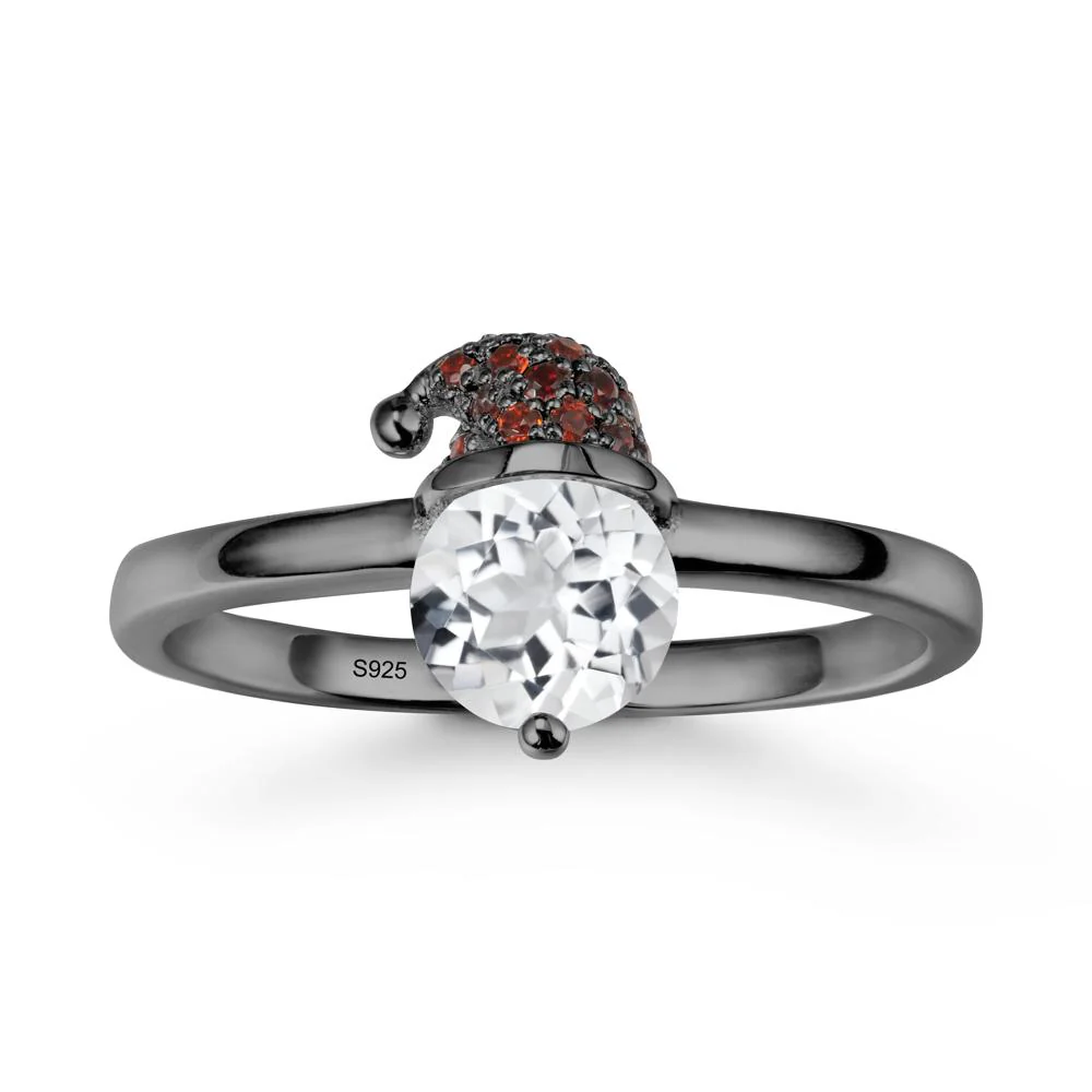 Christmas Santa Claus Hat White Topaz Ring - Image 7