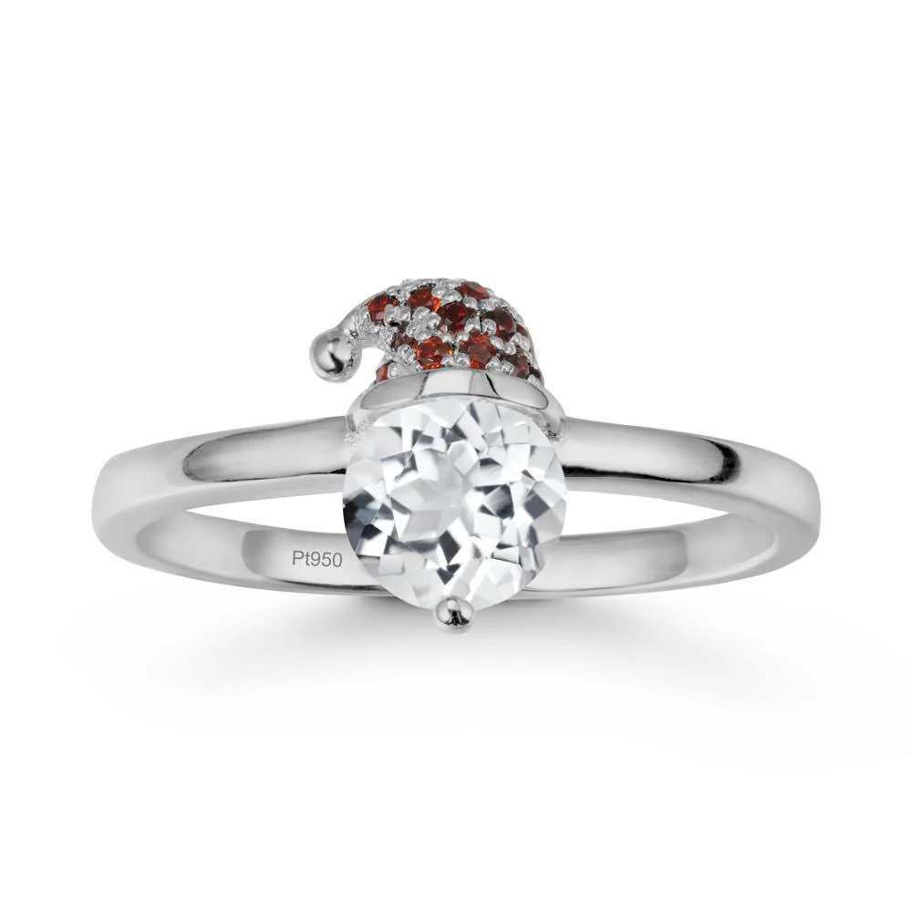 Christmas Santa Claus Hat White Topaz Ring - Image 8