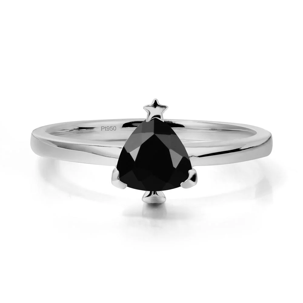 Christmas Tree Inspired Solitaire Black Spinel Ring - Image 8