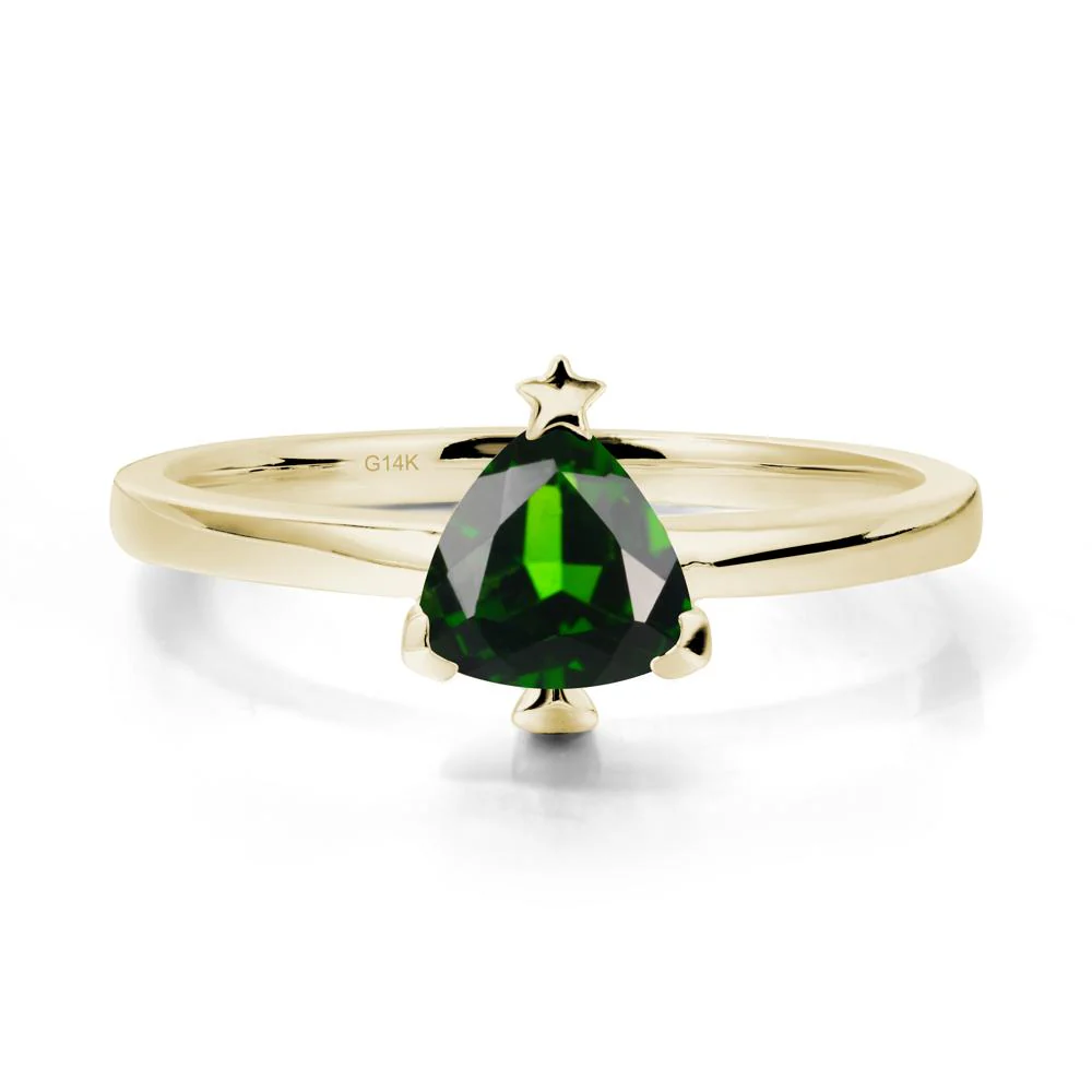 Christmas Tree Inspired Solitaire Diopside Ring - Image 3