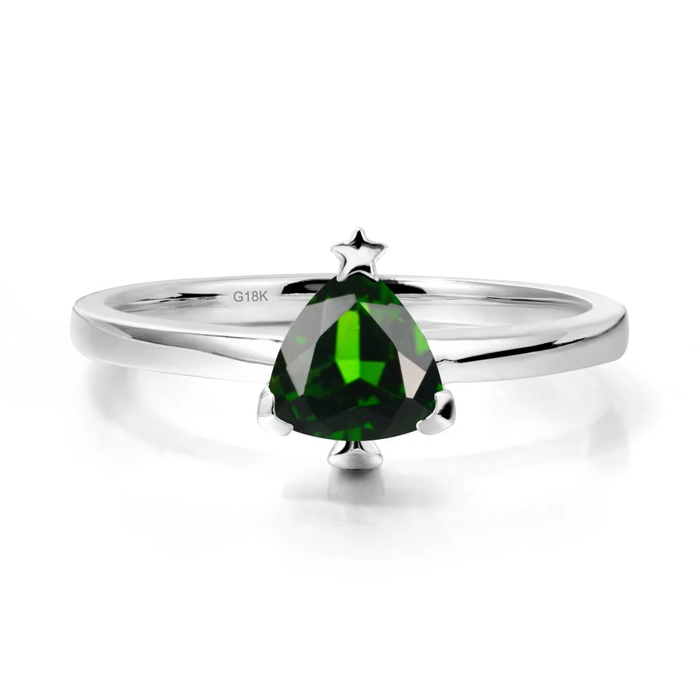 Christmas Tree Inspired Solitaire Diopside Ring - Image 5