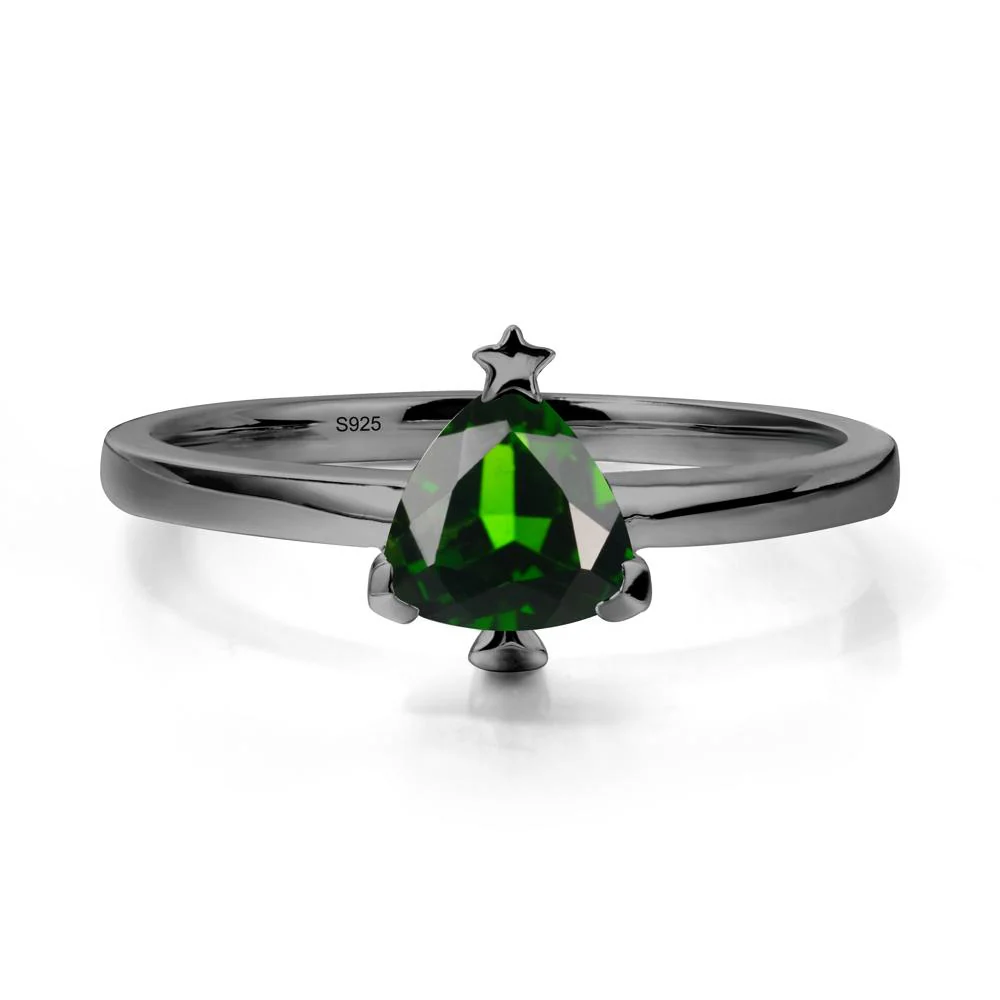 Christmas Tree Inspired Solitaire Diopside Ring - Image 7