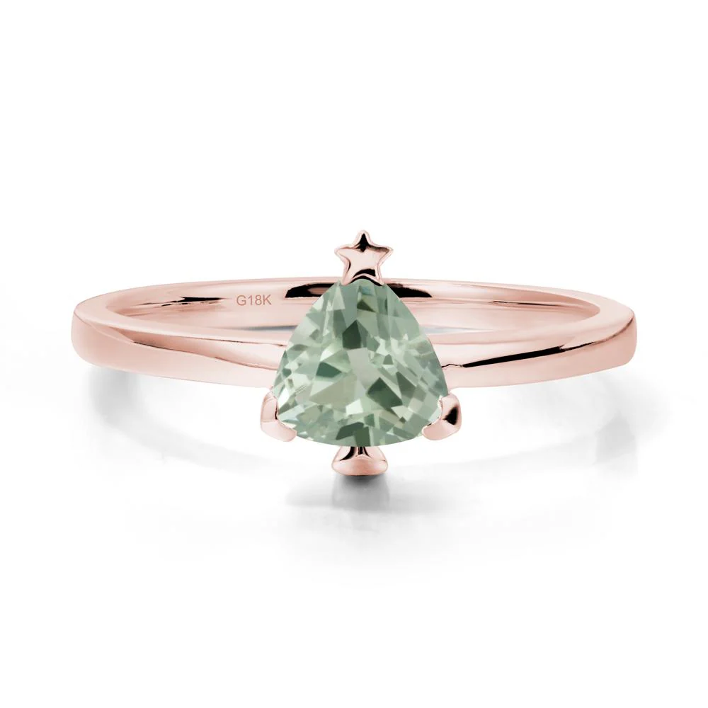 Christmas Tree Inspired Solitaire Green Amethyst Ring - Image 5