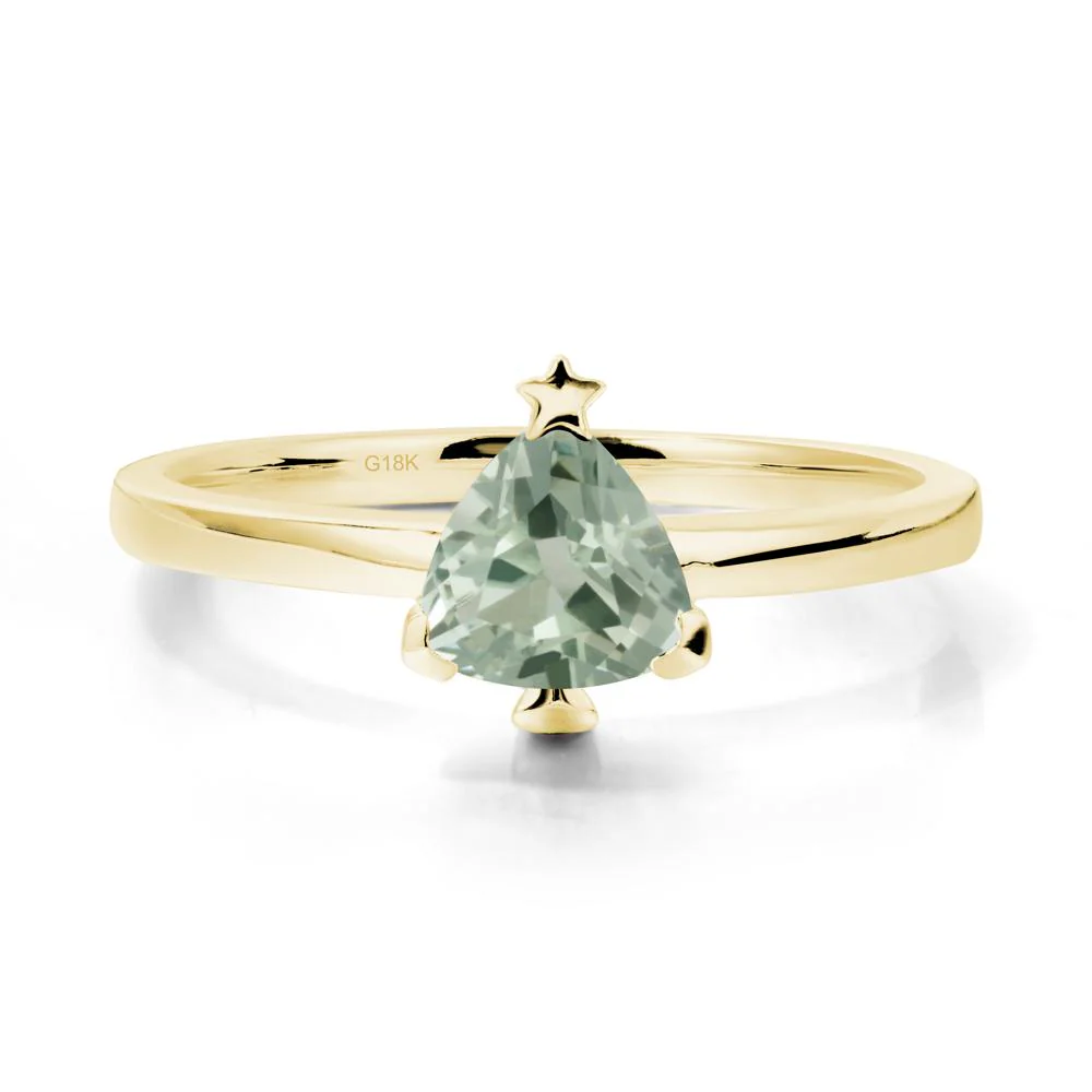 Christmas Tree Inspired Solitaire Green Amethyst Ring - Image 7
