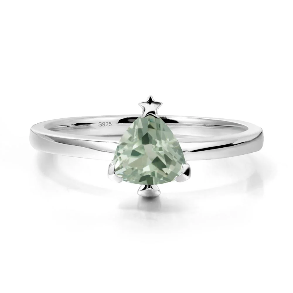 Christmas Tree Inspired Solitaire Green Amethyst Ring - Image 9
