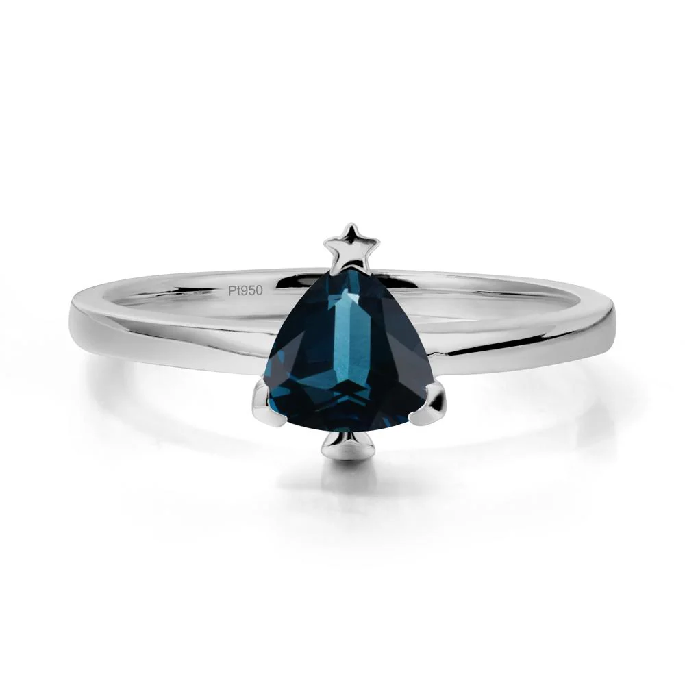 Christmas Tree Inspired Solitaire London Blue Topaz Ring - Image 8