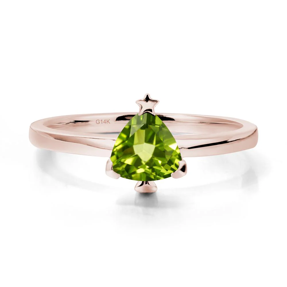 Christmas Tree Inspired Solitaire Peridot Ring - Image 2
