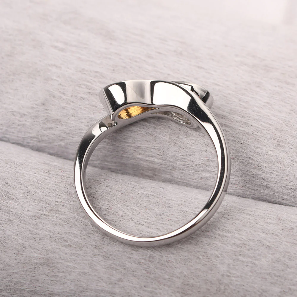 Citrine and Cubic Zirconia Double Stone Engagement Ring - Image 3