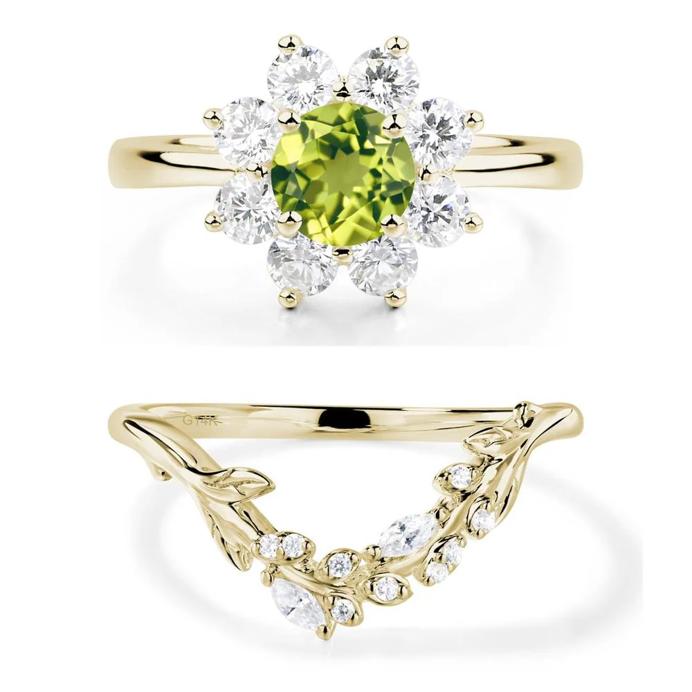 Peridot Sunburst Engagement Ring - Image 15
