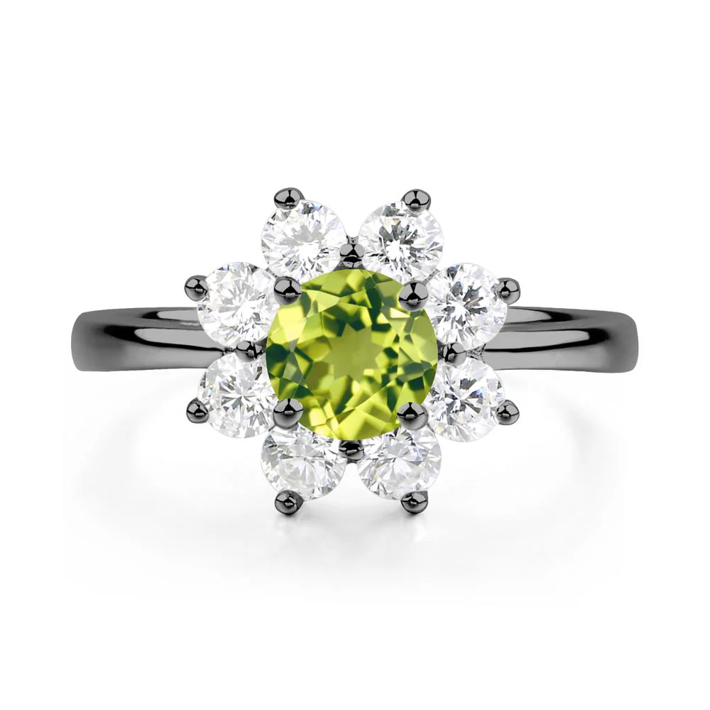 Peridot Sunburst Engagement Ring - Image 2