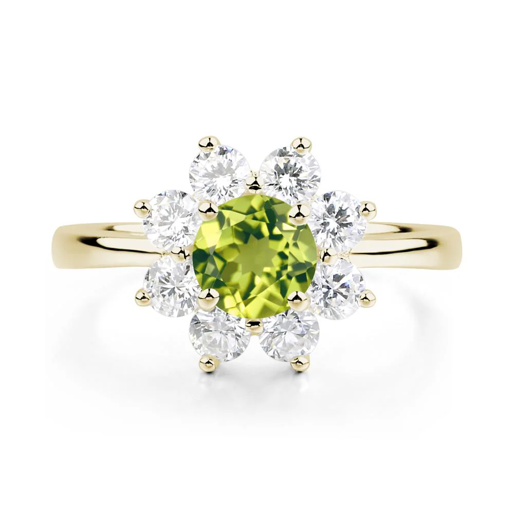 Peridot Sunburst Engagement Ring - Image 4