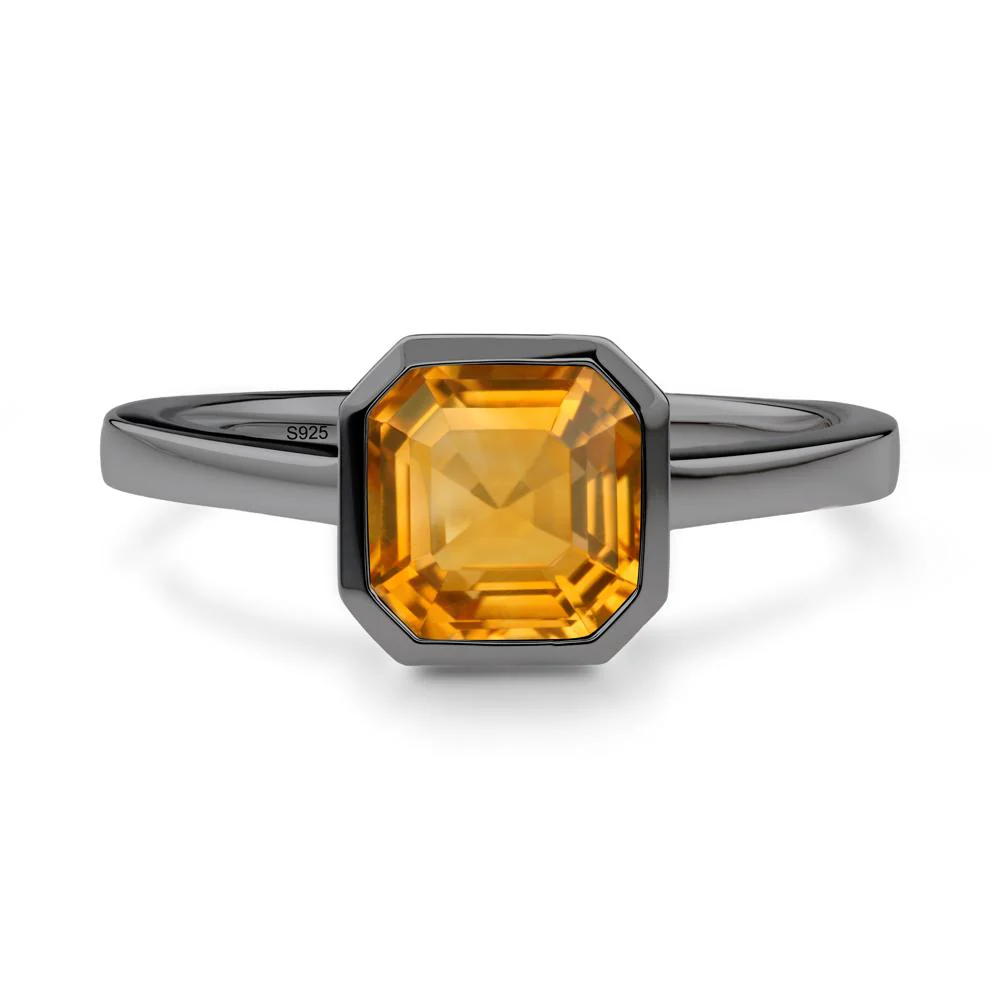 Citrine Asscher Bezel Ring - Image 3