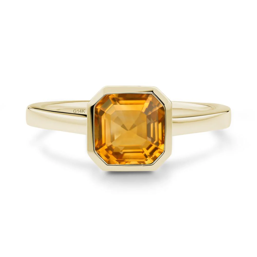 Citrine Asscher Bezel Ring - Image 6