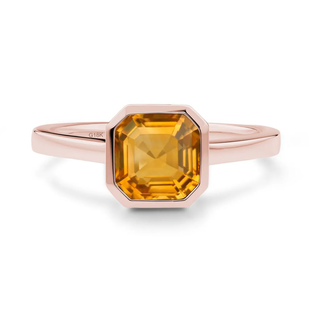 Citrine Asscher Bezel Ring - Image 8