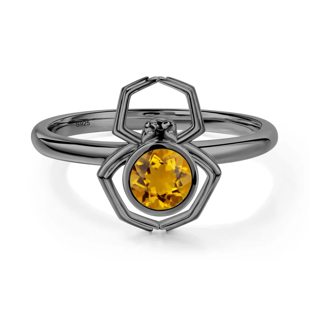 Citrine Bezel Set Spider Ring - Image 4