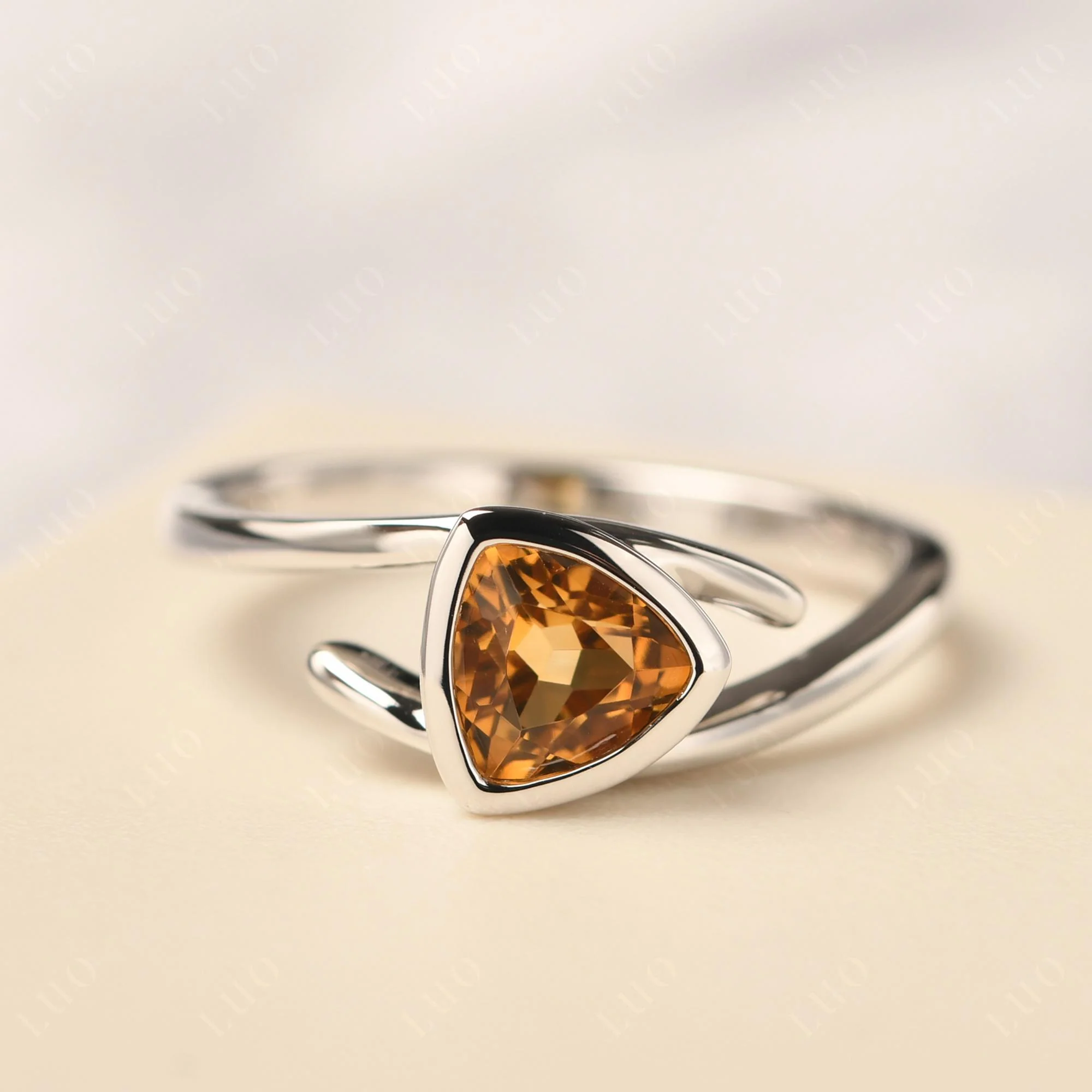 Bezel Set Citrine Ring - Image 10