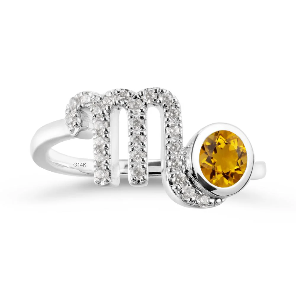 Citrine Bypass Scorpio Zodiac Ring-Resourceful & Brave - Image 3