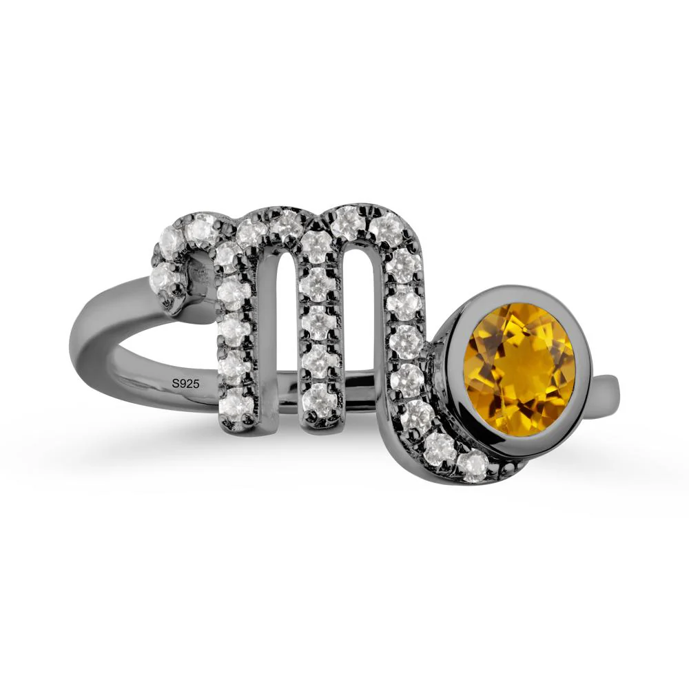 Citrine Bypass Scorpio Zodiac Ring-Resourceful & Brave - Image 8