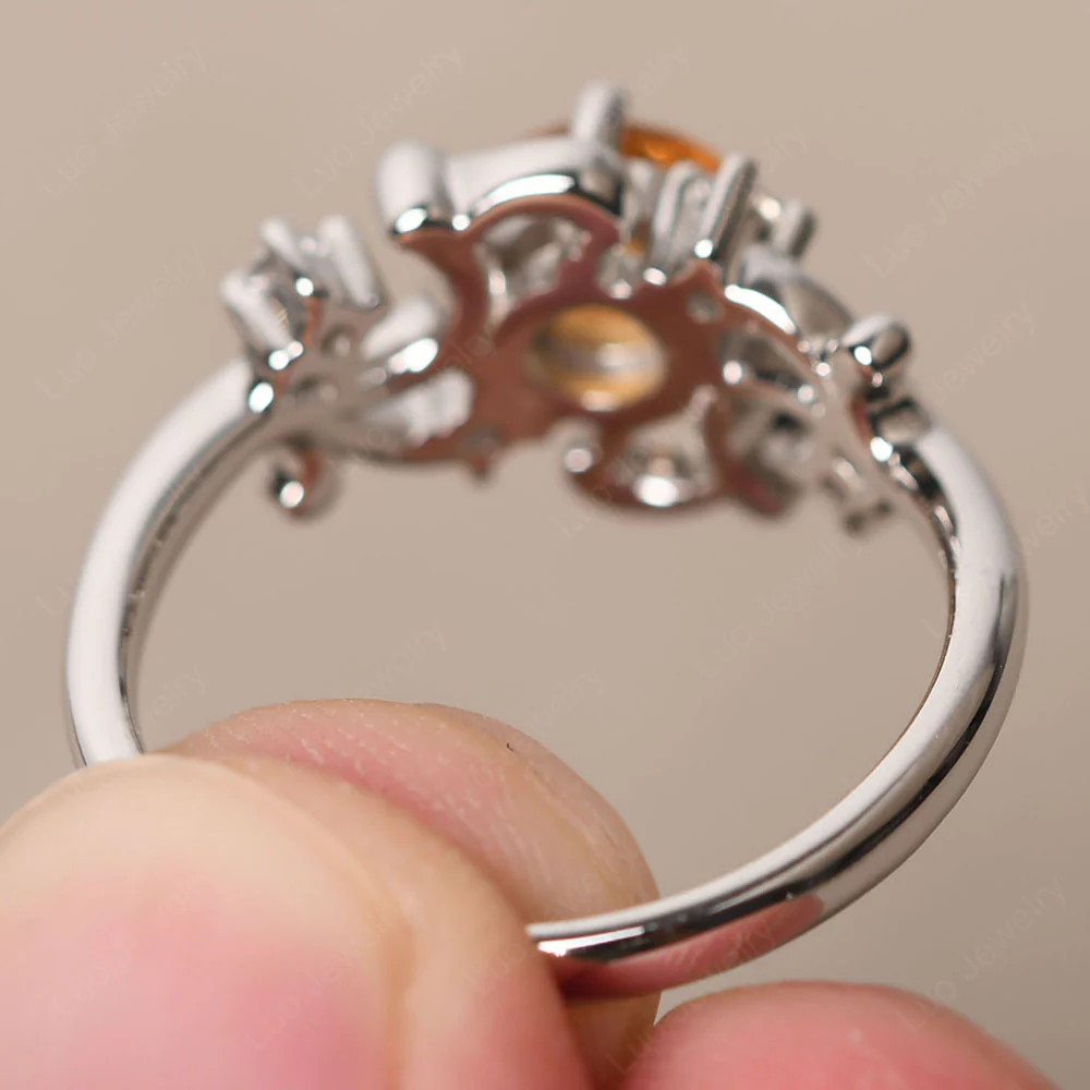 Citrine Intricate Engagement Ring - Image 3