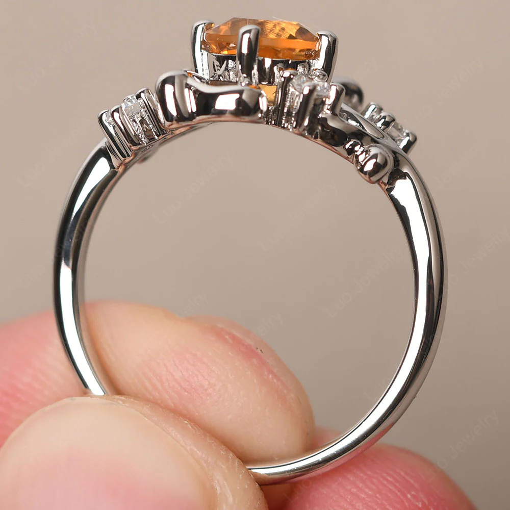 Citrine Intricate Engagement Ring - Image 4
