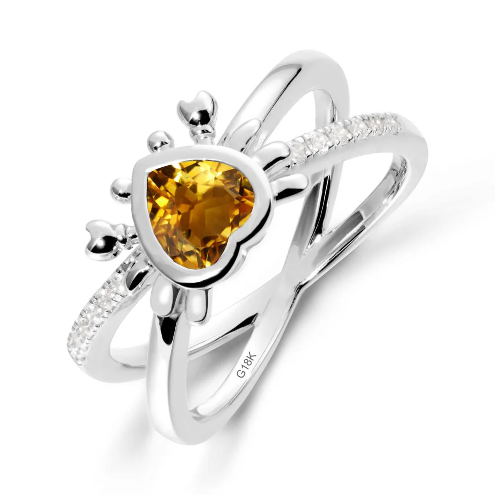 Citrine Criss Cross Double Band Crab Ring - Image 5
