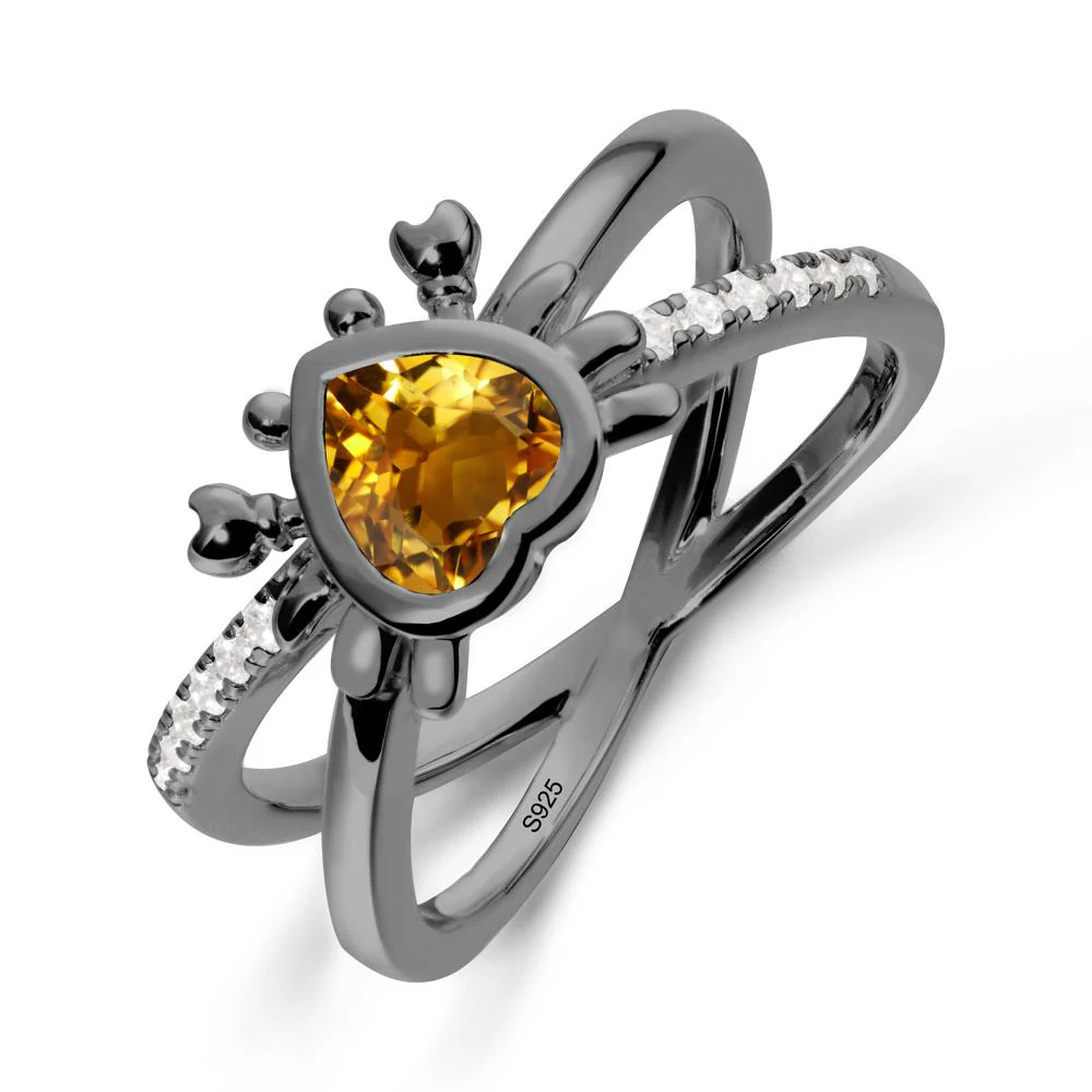 Citrine Criss Cross Double Band Crab Ring - Image 7